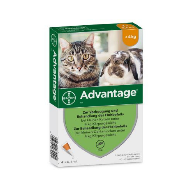 ADVANTAGE 40 PISICĂ/IEPURE - 2-4 Kg - pipete x4 - Hermannvet Magazin