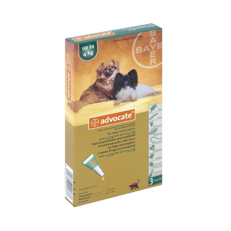 ADVOCATE 0-4 Kg CÂINI - pipete x 3 - Hermannvet Magazin